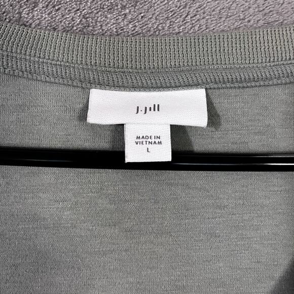 J. Jill Textured Tunic Top Mineral Green Womens Sz L Pockets Long Sleeve - Picture 3 of 7